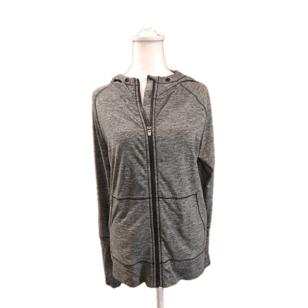 Athleta Jacket Women’s Size Med Activewear Stretch Full Zip Hoodie Pockets *Read